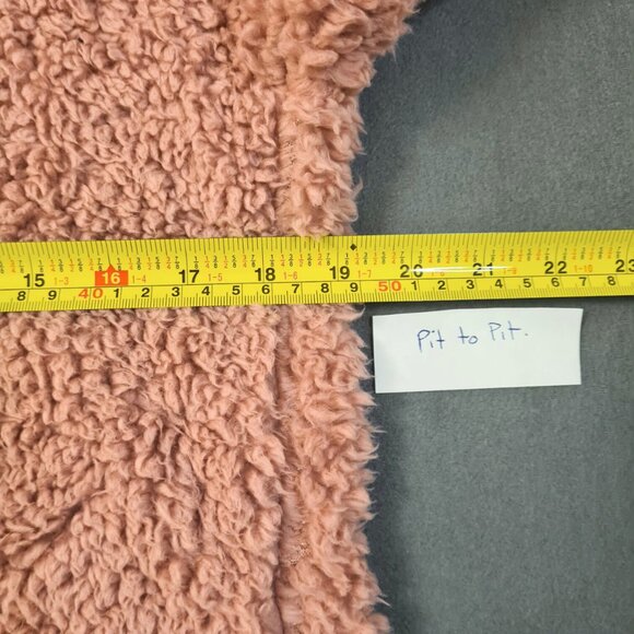 Weatherproof Vintage Women Size S Plush Pink Sweater Faux Fur Turtleneck 1/4 Zip - Picture 13 of 15